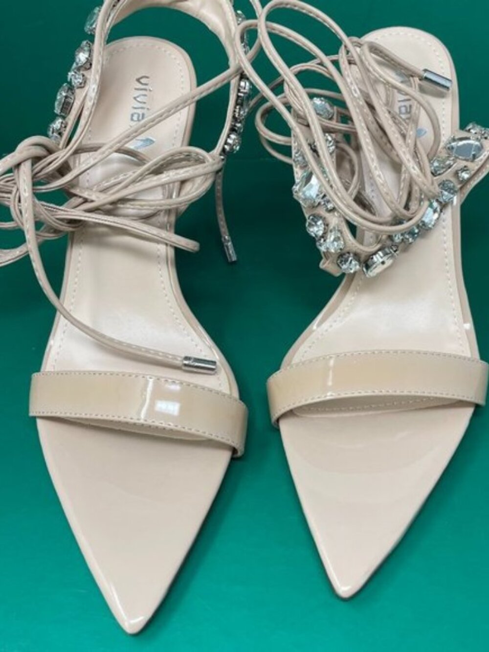 Vivianly | Lace Up Open toe Raisparent Stiletto Ankle wrap Heeled Sandal